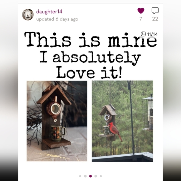 Rustic Wooden Teapot and Cup Handmade Bird Feeder Ladies Tea Time - Picture 10 of 16